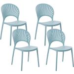 Reduzierte Hellblaue Moderne Beliani Armlehnstühle aus Kunststoff stapelbar Breite 0-50cm, Höhe 0-50cm, Tiefe 0-50cm 4-teilig 