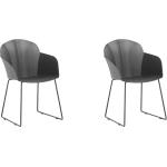 Reduzierte Schwarze Minimalistische Beliani Designer Stühle stapelbar Breite 50-100cm, Höhe 50-100cm, Tiefe 50-100cm 2-teilig 