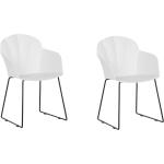 Reduzierte Weiße Minimalistische Beliani Gartenstühle Metall stapelbar Breite 50-100cm, Höhe 50-100cm, Tiefe 50-100cm 2-teilig 