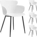 Weiße Moderne Idimex Stuhl-Serie lackiert mit Armlehne Breite 50-100cm, Höhe 50-100cm, Tiefe 50-100cm 4-teilig 