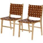 Braune Maison Belfort Esszimmerstühle & Küchenstühle aus Massivholz Breite 0-50cm, Höhe 50-100cm, Tiefe 50-100cm 2-teilig 