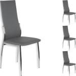 Graue Moderne Idimex Doris Esszimmerstühle ohne Armlehne aus Kunstleder gepolstert Breite 0-50cm, Höhe 0-50cm, Tiefe 0-50cm 4-teilig 