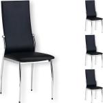 Schwarze Moderne Idimex Doris Esszimmerstühle ohne Armlehne aus Kunstleder gepolstert Breite 0-50cm, Höhe 0-50cm, Tiefe 0-50cm 4-teilig 