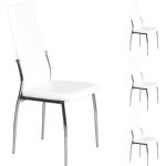 Weiße Moderne Idimex Doris Esszimmerstühle ohne Armlehne aus Kunstleder gepolstert Breite 0-50cm, Höhe 0-50cm, Tiefe 0-50cm 4-teilig 
