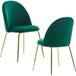 Grüne Moderne FineBuy Schalenstühle & Schalensessel aus Samt höhenverstellbar Breite 0-50cm, Höhe 50-100cm, Tiefe 0-50cm 2-teilig 