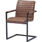 Reduzierte Industrial Freischwinger Stühle aus Veloursleder gepolstert Breite 0-50cm, Höhe 50-100cm, Tiefe 0-50cm 