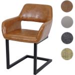 Braune Retro Mendler Freischwinger Stühle aus Kunstleder mit Armlehne Breite 50-100cm, Höhe 50-100cm, Tiefe 50-100cm 