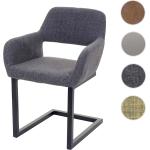Esszimmerstuhl HWC-A50 II, Freischwinger Stuhl Küchenstuhl, Retro 50er Jahre Design ' Stoff, grau