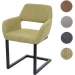 Esszimmerstuhl HWC-A50 II, Freischwinger Stuhl Küchenstuhl, Retro 50er Jahre Design ' Stoff, hellgrün