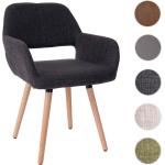 Esszimmerstuhl HWC-A50 II, Stuhl Küchenstuhl, Retro 50er Jahre Design ' Textil, dunkelgrau, helle Beine