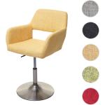 Esszimmerstuhl HWC-A50 III, Stuhl Küchenstuhl, Retro 50er Jahre, Stoff/Textil ' gelb, Fuß gebürstet