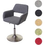 Esszimmerstuhl HWC-A50 III, Stuhl Küchenstuhl, Retro 50er Jahre, Stoff/Textil ' grau, Fuß gebürstet
