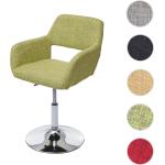 Esszimmerstuhl HWC-A50 III, Stuhl Küchenstuhl, Retro 50er Jahre, Stoff/Textil ' hellgrün, Chromfuß