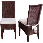 Braune Stuhl-Serie lackiert aus Rattan Breite 50-100cm, Höhe 100-150cm, Tiefe 0-50cm 2-teilig 