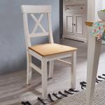 Weiße Basilicana Esszimmerstühle & Küchenstühle gebeizt aus Massivholz Breite 0-50cm, Höhe 50-100cm, Tiefe 0-50cm 