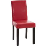 Rote Moderne CLP Trading Esszimmerstühle ohne Armlehne aus Kunstleder 