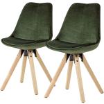 Grüne Wohnling Esszimmerstühle & Küchenstühle aus Holz Breite 0-50cm, Höhe 50-100cm, Tiefe 50-100cm 2-teilig 