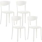 Reduzierte Weiße Minimalistische Beliani Armlehnstühle matt aus Kunststoff stapelbar Breite 0-50cm, Höhe 0-50cm, Tiefe 0-50cm 4-teilig 