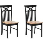 Reduzierte Schwarze Moderne Beliani Esszimmerstühle & Küchenstühle lackiert aus Massivholz stapelbar Breite 0-50cm, Höhe 0-50cm, Tiefe 0-50cm 2-teilig 