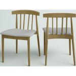 Reduzierte Braune Stuhl-Serie aus Massivholz gepolstert Breite 50-100cm, Höhe 0-50cm 