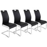 Reduzierte Schwarze Moderne Freischwinger Stühle aus Kunstleder gepolstert Breite 50-100cm, Höhe 0-50cm 