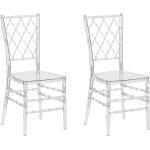 Reduzierte Weiße Karo Retro Beliani Transparente Stühle aus Kunststoff stapelbar Breite 0-50cm, Höhe 0-50cm, Tiefe 0-50cm 2-teilig 