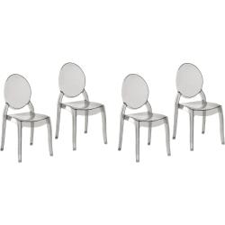 Modernes Stuhl-Set 4 Stücke transparent/schwarz Merton