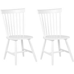 Modernes, weißes Stuhl-Set aus Gummibaumholz 2er Set Burges