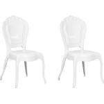 Reduzierte Weiße Barocke Beliani Transparente Stühle aus Brokat stapelbar Breite 50-100cm, Höhe 50-100cm, Tiefe 50-100cm 2-teilig 