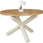 Weiße Fun-Möbel Nachhaltige Runde Runde Esstische 120 cm lackiert aus Massivholz Breite 100-150cm, Höhe 100-150cm, Tiefe 100-150cm 