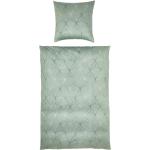 Olivgrüne ESTELLA Winterbettwäsche mit Reißverschluss aus Jersey trocknergeeignet 135x200 2-teilig 