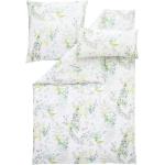 Mintgrüne Blumenmuster ESTELLA Satinbettwäsche aus Baumwolle trocknergeeignet 155x220 