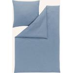 Blaue ESTELLA bügelfreie Bettwäsche aus Mako-Satin 155x220 