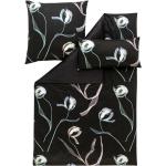 Schwarze Blumenmuster ESTELLA Kissenbezüge & Kissenhüllen aus Baumwolle 40x80 3-teilig 