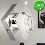 Silberne Esto Rechteckige LED Wandleuchten aus Kristall 