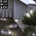 Graue etc-shop LED Solarleuchten aus Metall 6-teilig 