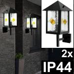 Schwarze Landhausstil etc-shop Außenwandleuchten & Außenwandlampen aus Glas E27 2-teilig 