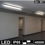 6er Set 48W LED Decken Wannen Lampen 4500K Garagen Hallen Feucht Raum  Leuchten 