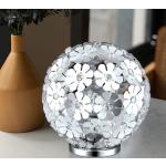 Silberne Blumenmuster etc-shop Leuchtkugeln Garten aus Metall E27 