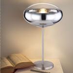 Silberne etc-shop Runde Nachttischlampen & Nachttischleuchten matt aus Glas E27 