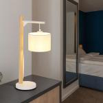 Weiße Skandinavische etc-shop Nachttischlampen & Nachttischleuchten aus Holz E27 
