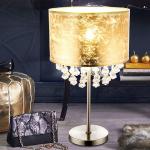 Goldene etc-shop Tischlampen & Tischleuchten matt aus Kristall E27 