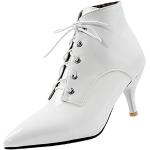 Weiße Elegante Spitze Ankle Boots & Klassische Stiefeletten für Damen Größe 37 