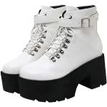 Weiße Gothic High Heel Stiefeletten & High Heel Boots mit Schnalle für Damen Größe 40 
