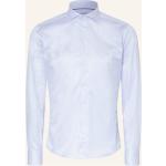 Hellblaue Gestreifte Eterna 1863 Slim Fit Hemden aus Baumwolle für Herren 