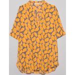 Orange Stehkragen Tunika-Blusen aus Viskose für Damen 