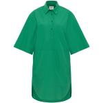 Grüne Unifarbene Kleider mit Schlitz aus Popeline für Damen Größe S 