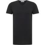 Schwarze Eterna V-Ausschnitt V-Shirts mit Knopf aus Jersey maschinenwaschbar für Herren Größe XXL 