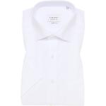 Weiße Kurzärmelige Eterna Kentkragen Shirts mit Tasche aus Popeline für Herren 