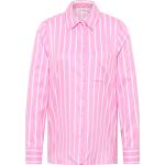 Reduzierte Pinke Gestreifte Casual Langärmelige Eterna Shirts mit Tasche aus Baumwolle für Damen Größe S 